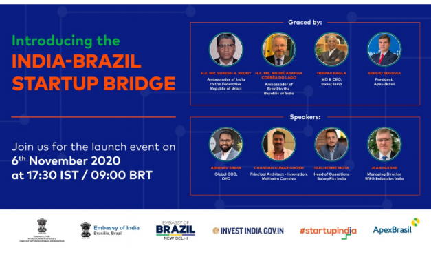 Embassy of India informs: India-Brazil Startup Bridge to be launched on 6th November 2020