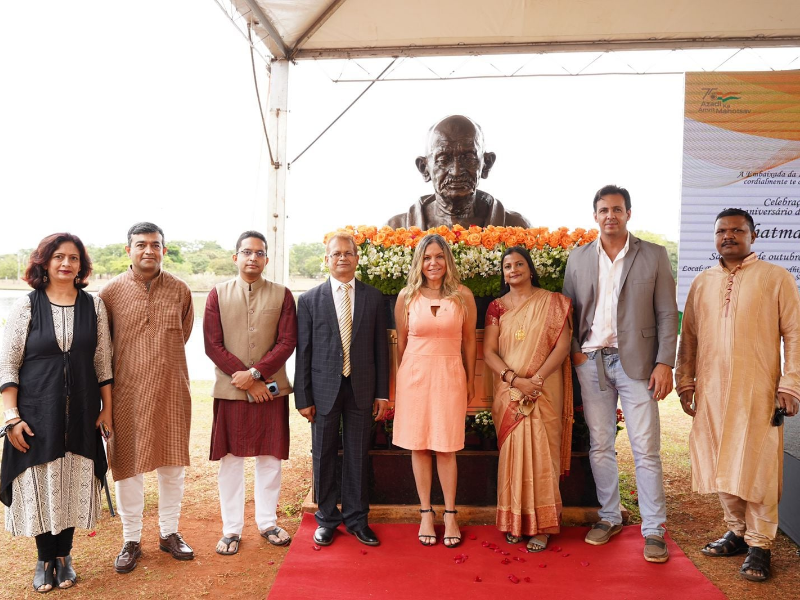 Embassy of India celebrates anniversary of Mahatma Gandhi.